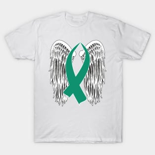 Winged Awareness Ribbon (Teal) T-Shirt